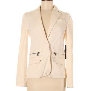 NWT! Marc by Marc Jacobs Ivory Cream Blazer Jacket w/ Zipper Pockets Size 6
